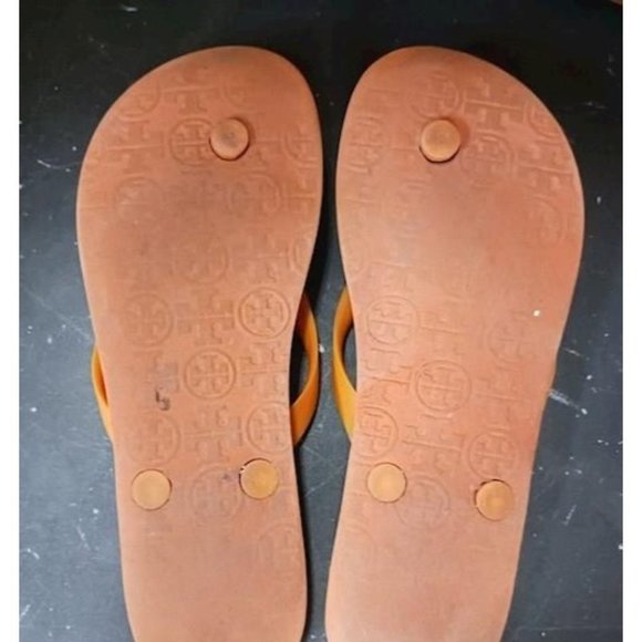 Tory Burch Pink Orange Flip Flops -- 6 - Picture 6 of 10